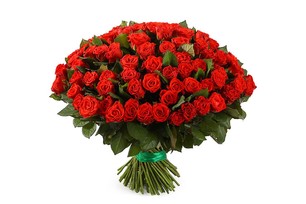 Букет 101 красная роза, 60 см